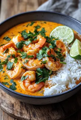 Aromatisches Garnelen Curry mit Kokosmilch und Reis