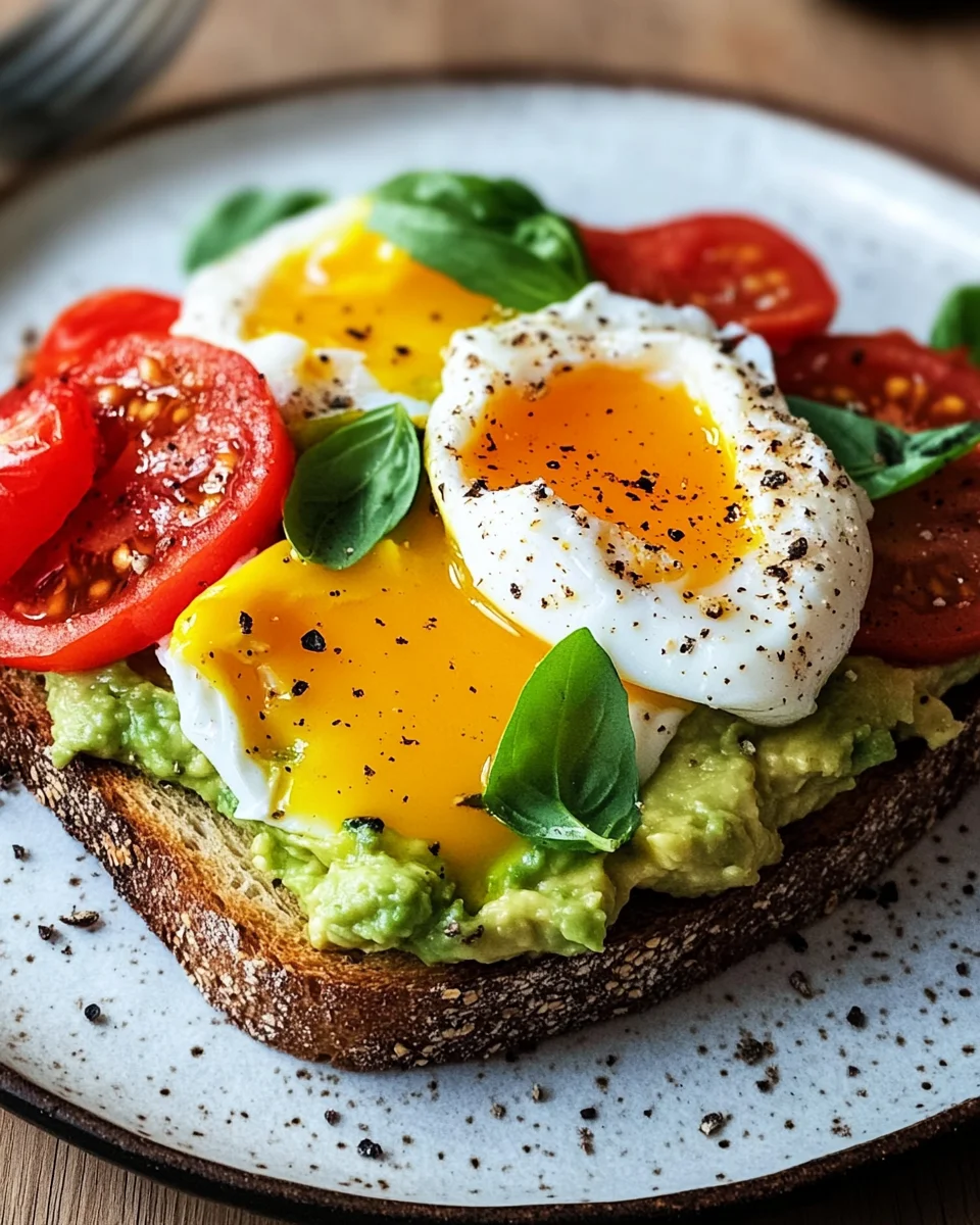 Avocado Toast mit Ei und Tomaten