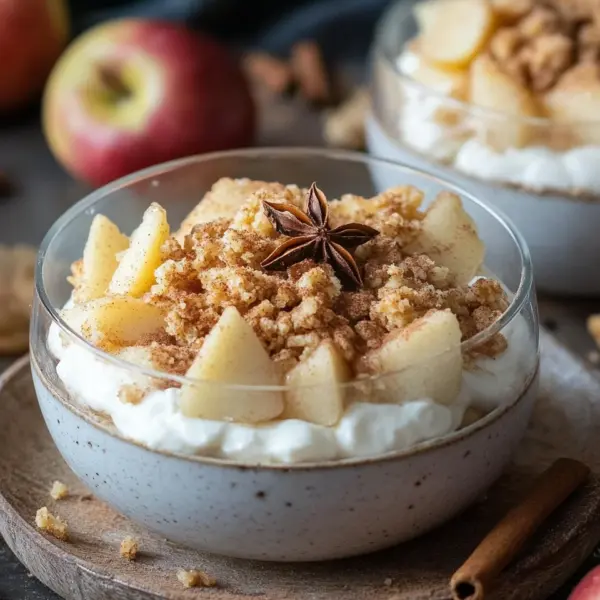 Bratapfel-Crumble auf Zimtcreme