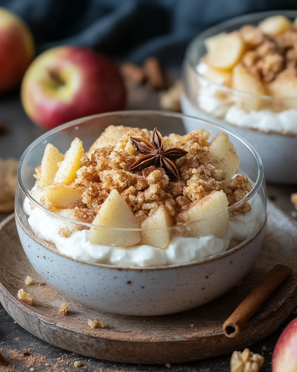 Bratapfel-Crumble auf Zimtcreme