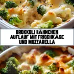 Brokkoli Hähnchen Auflauf mit Frischkäse und Mozzarella 17 Pinterest Hidden Image