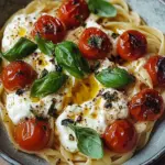 Burrata Pasta mit Tomaten aus dem Ofen