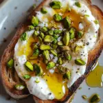 Burrata-Toast mit Pistazien und hei&szlig;em Honig