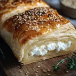 Feta im Bl&auml;tterteig mit Sesam und Thymian