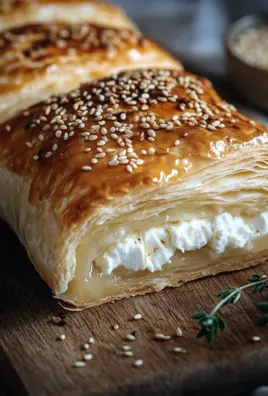 Feta im Blätterteig mit Sesam und Thymian