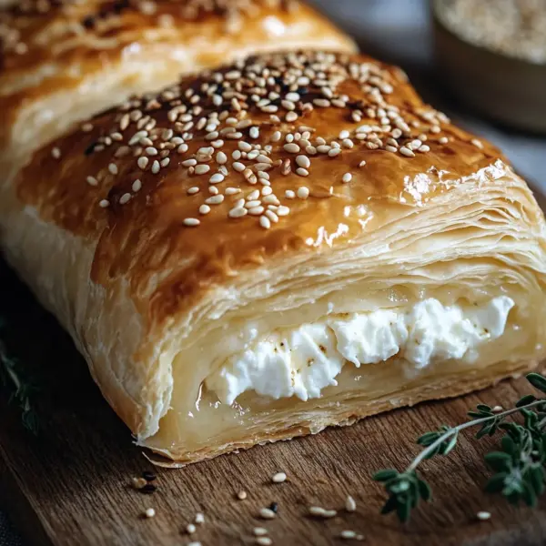 Feta im Blätterteig mit Sesam und Thymian