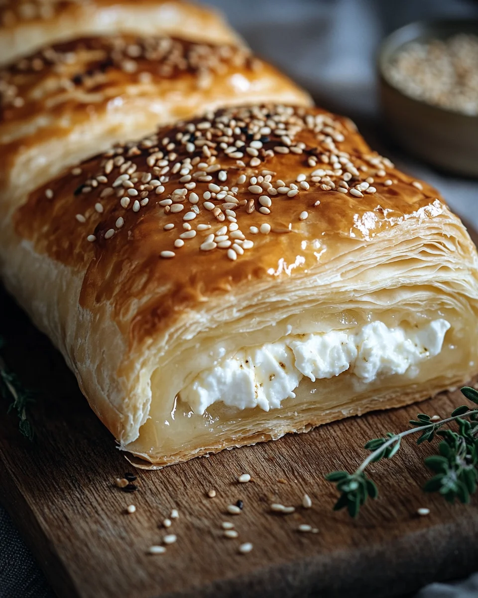 Feta im Blätterteig mit Sesam und Thymian
