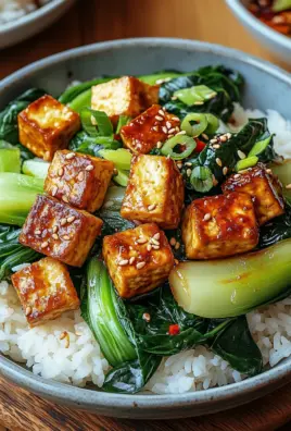 Gebratener Pak Choi mit knusprigem Tofu und Reis 34 Gebratener Pak Choi mit knusprigem Tofu und Reis