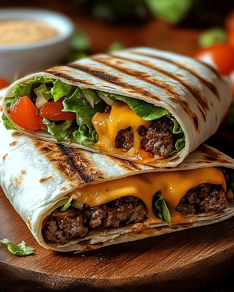 Gegrillte Cheeseburger-Wraps 17 Gegrillte