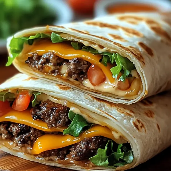 Gegrillte Cheeseburger-Wraps