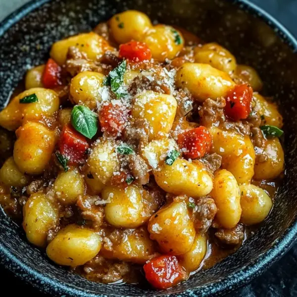 Gnocchi Pfanne mit Hackfleisch und Paprika