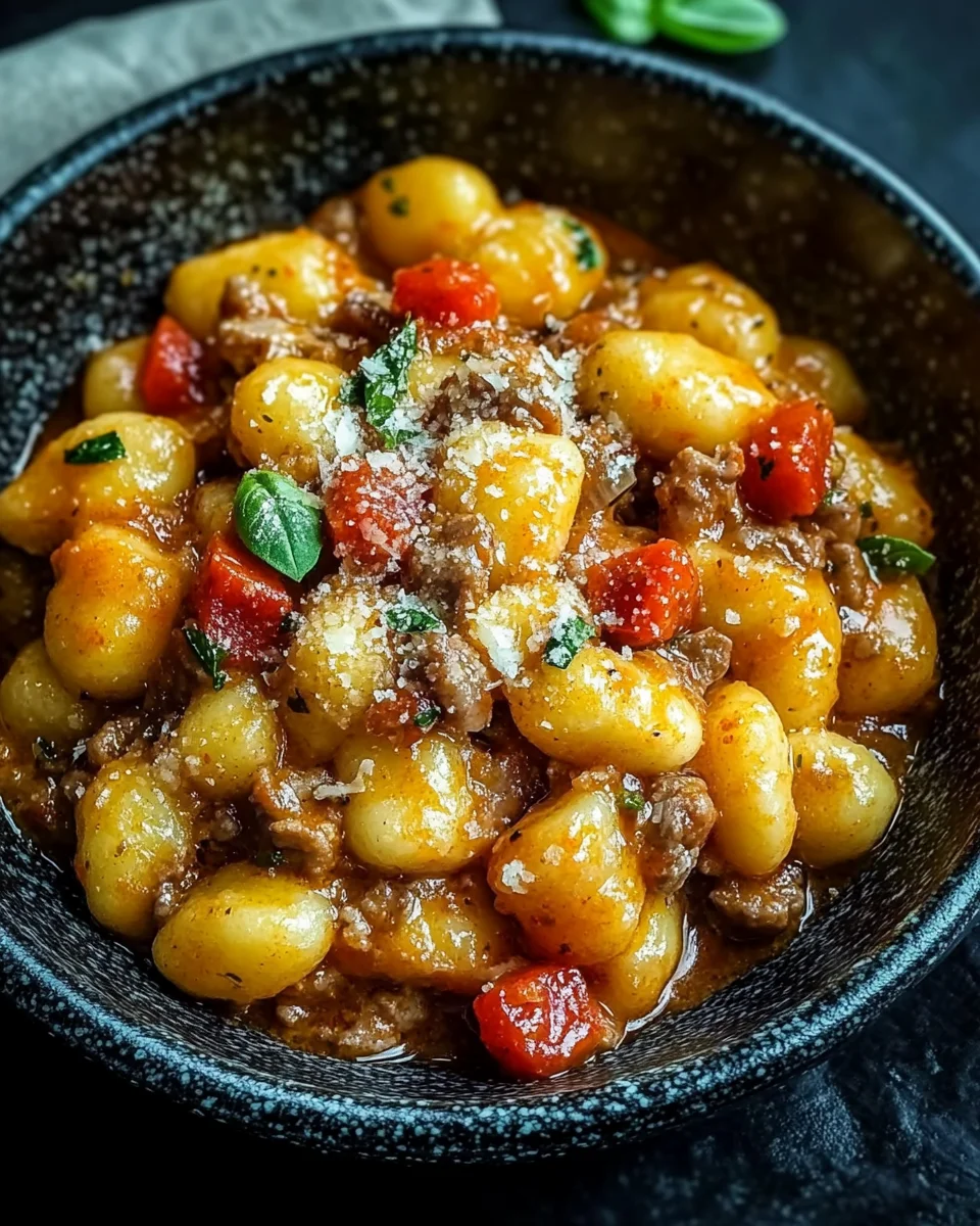 Gnocchi Pfanne mit Hackfleisch und Paprika