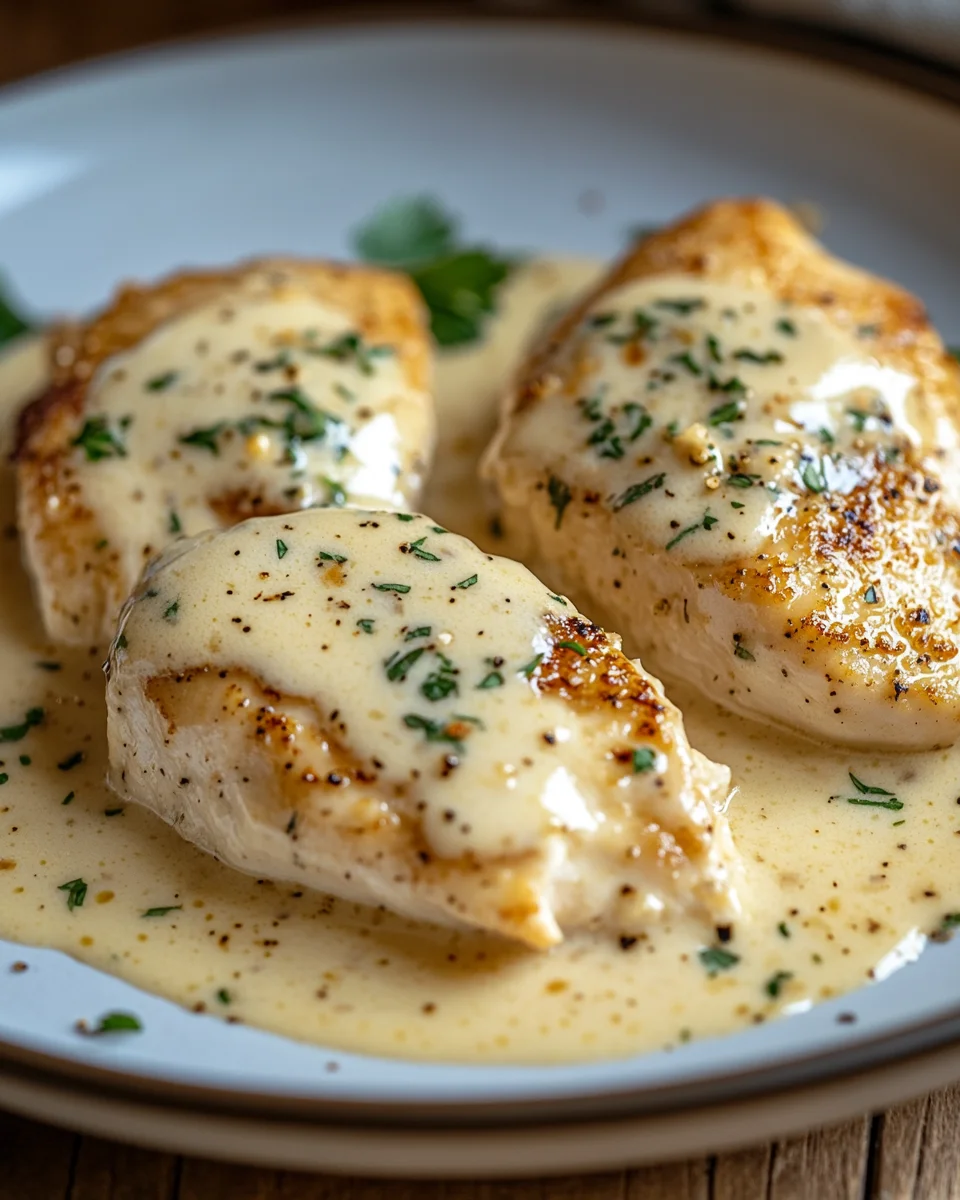 H&auml;hnchenfilet in Frischk&auml;se-Parmesan-So&szlig;e