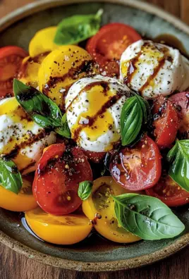 Italienischer Burrata-Caprese-Salat aus Heirloom-Tomaten