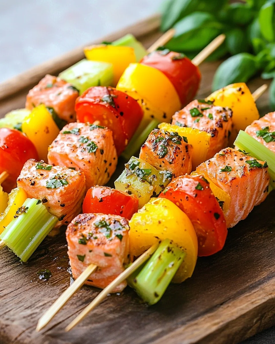 Lachs-Spie&szlig;e mit Gem&uuml;se