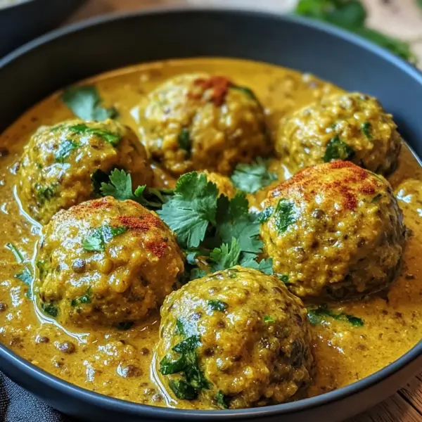 Linsenbällchen in Currysauce