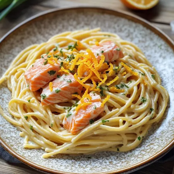 Orangen Lachs Pasta