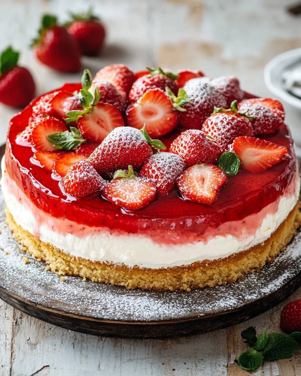 Schneller Erdbeerkuchen mit Schmand