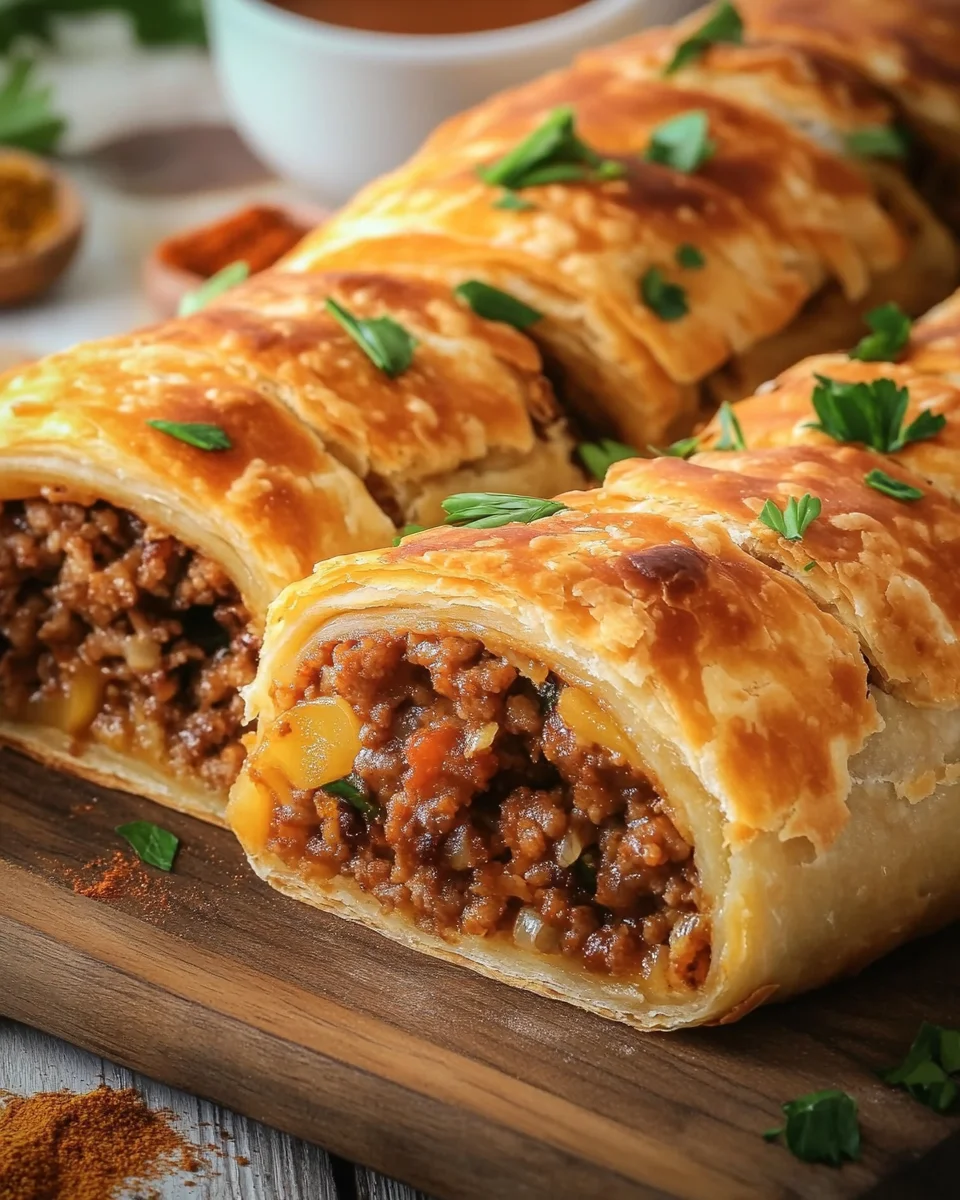 Teig eingerollt mit Hackfleisch Rezept 16 Teig