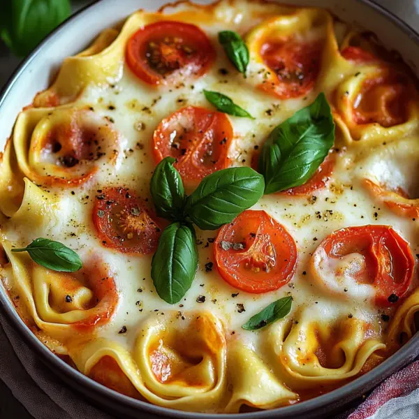 Tortelliniauflauf mit Tomate und Mozzarella
