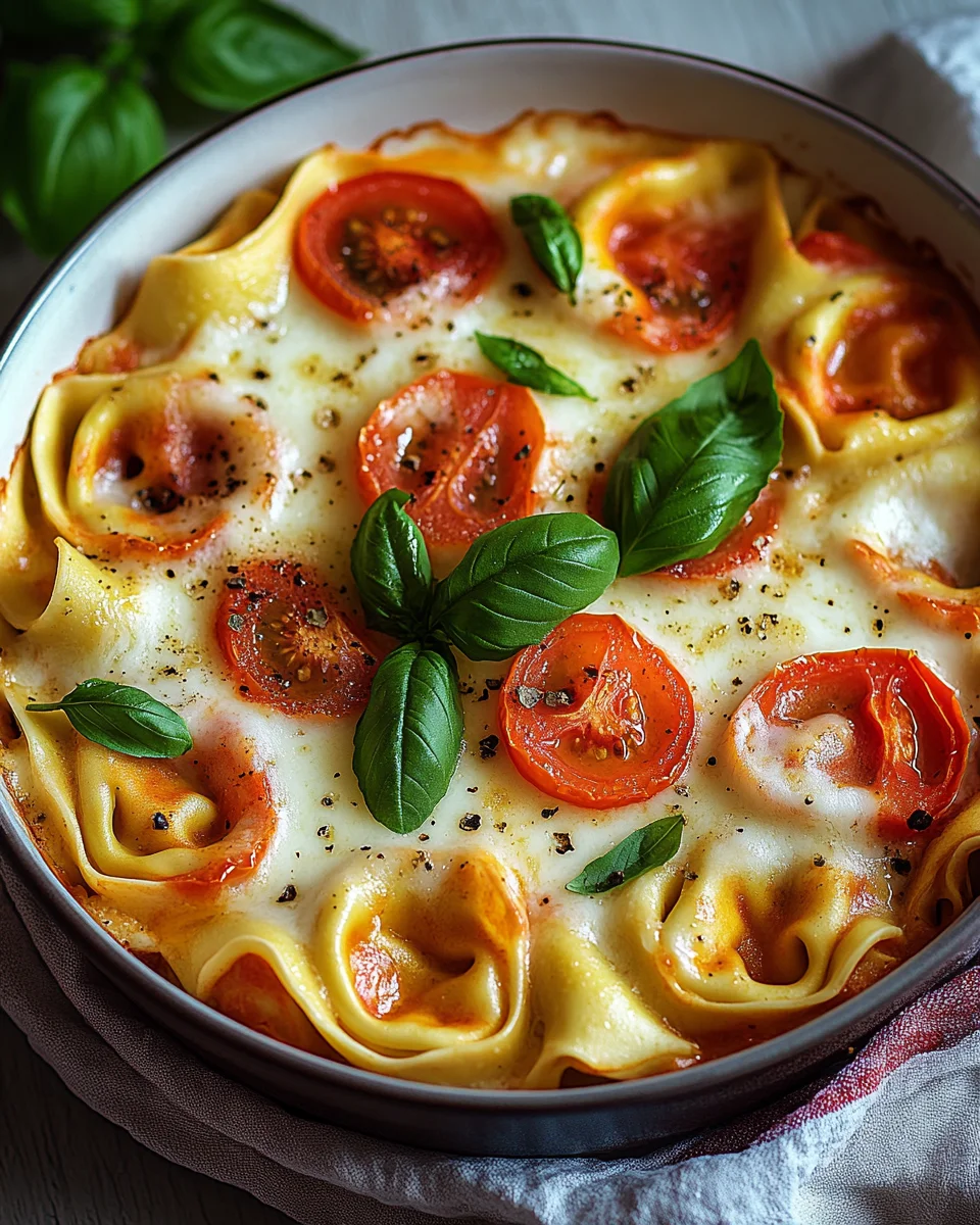 Tortelliniauflauf mit Tomate und Mozzarella