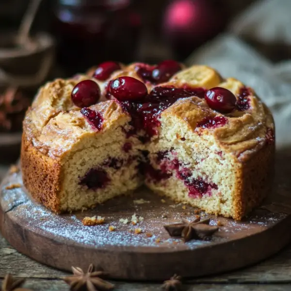 Winterlicher Spekulatius-Hefekuchen mit Marmelade