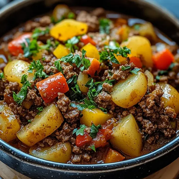 Bauerntopf mit Hackfleisch, Kartoffeln & Paprika