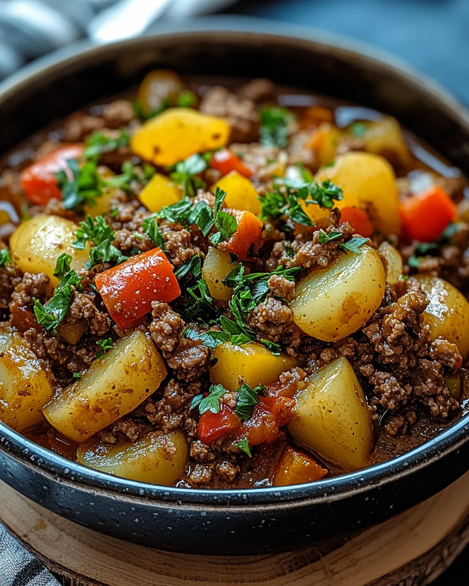 Bauerntopf mit Hackfleisch, Kartoffeln & Paprika