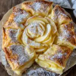 Bl&auml;tterteigkuchen mit Puddingcreme und Apfel