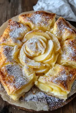 Blätterteigkuchen mit Puddingcreme und Apfel