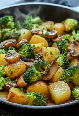Brokkoli Kartoffel Pfanne mit Pilzen 23 Brokkoli Kartoffel Pfanne mit Pilzen
