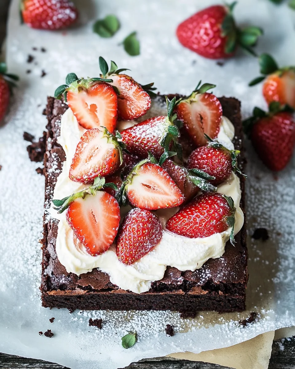 Brownie mit Mascarpone und Erdbeeren 25 Brownie