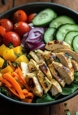 Bunte Salat Bowl mit Avocado, Hähnchen und Knoblauchdressing 29 Bunte Salat Bowl mit Avocado, Hähnchen und Knoblauchdressing