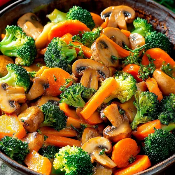 Champignon-Brokkoli-Karotten-Pfanne