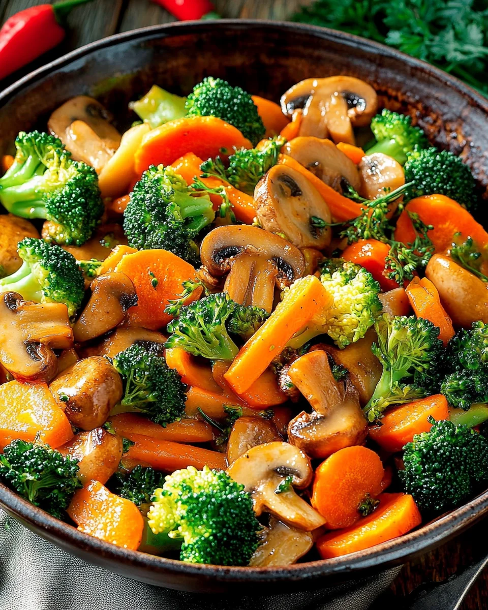 Champignon-Brokkoli-Karotten-Pfanne