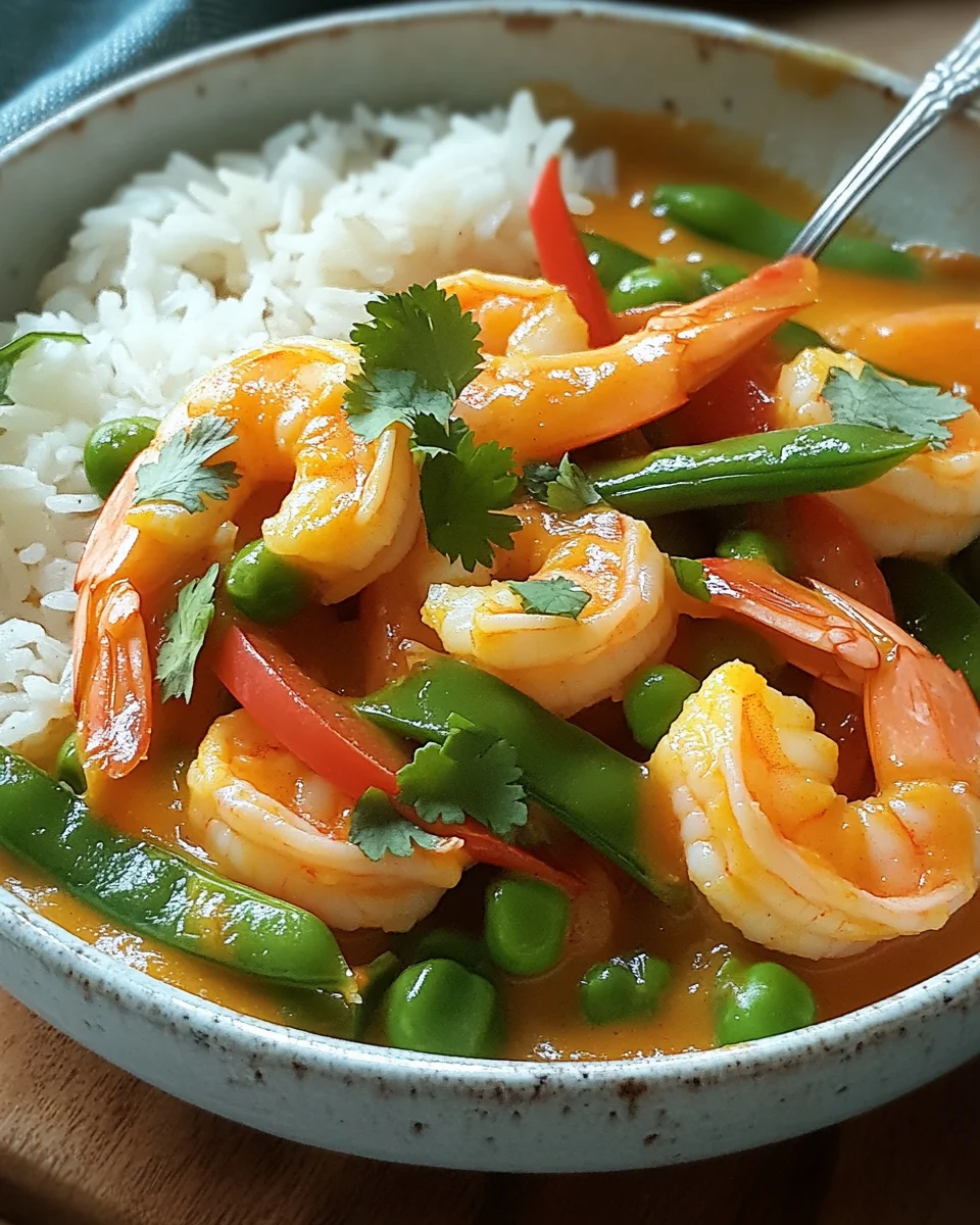 Garnelencurry mit Zuckerschoten