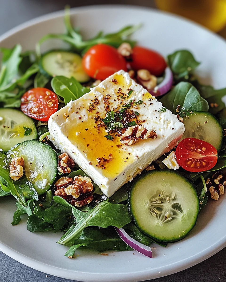 Gebackener Feta auf Gemischtem Salat 22 Gebackener