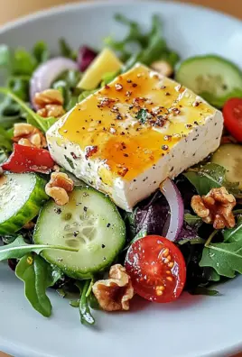 Gebackener Feta auf Gemischtem Salat