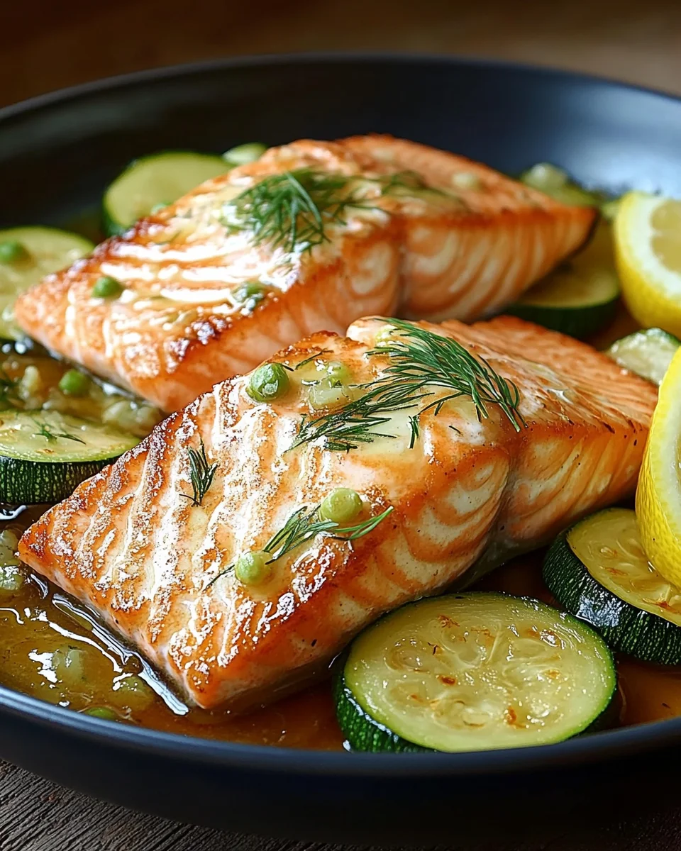 Gebratener Lachs mit Zucchini