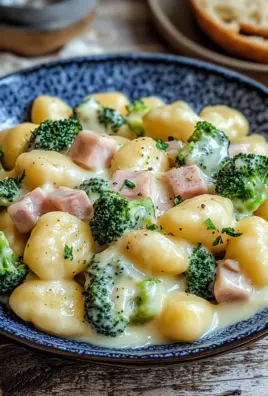 Gnocchi mit Brokkoli und Schinken in cremiger Käsesoße 23 Gnocchi mit Brokkoli und Schinken in cremiger Käsesoße