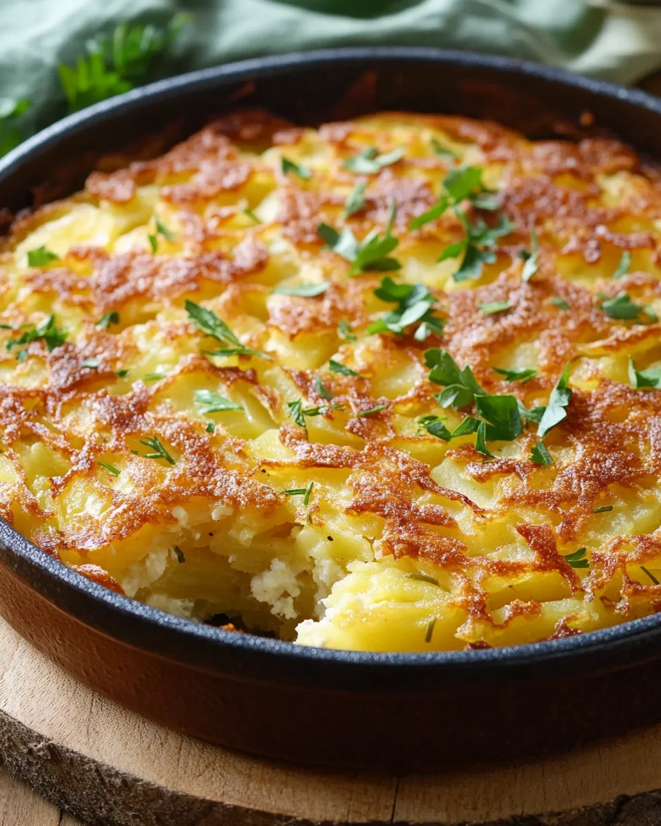H&uuml;ttenk&auml;se Kartoffelr&ouml;sti Auflauf