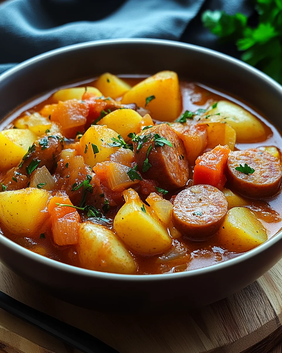 Kartoffelgulasch mit Würstchen 24 Kartoffelgulasch mit Würstchen