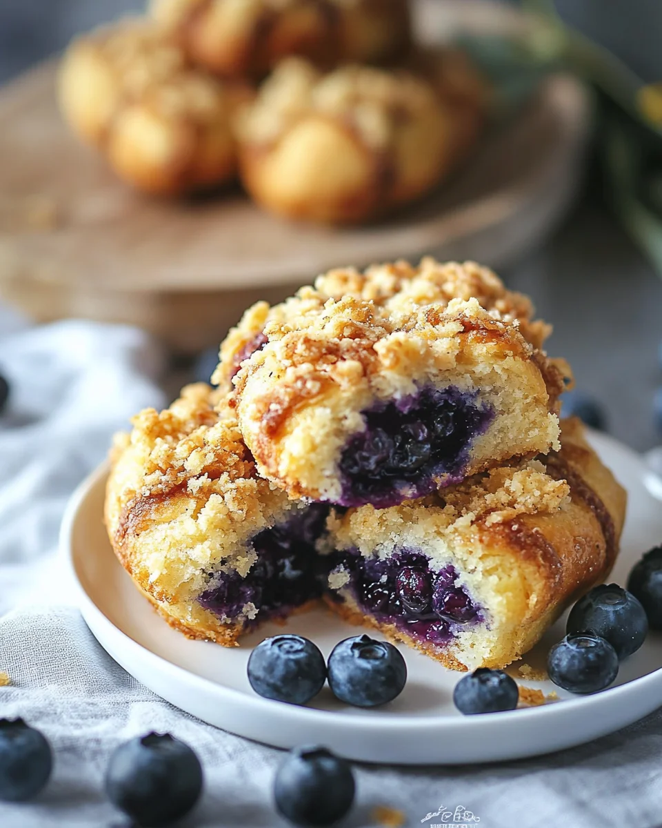Kartoffelhörnchen mit Blaubeeren & Streuseln