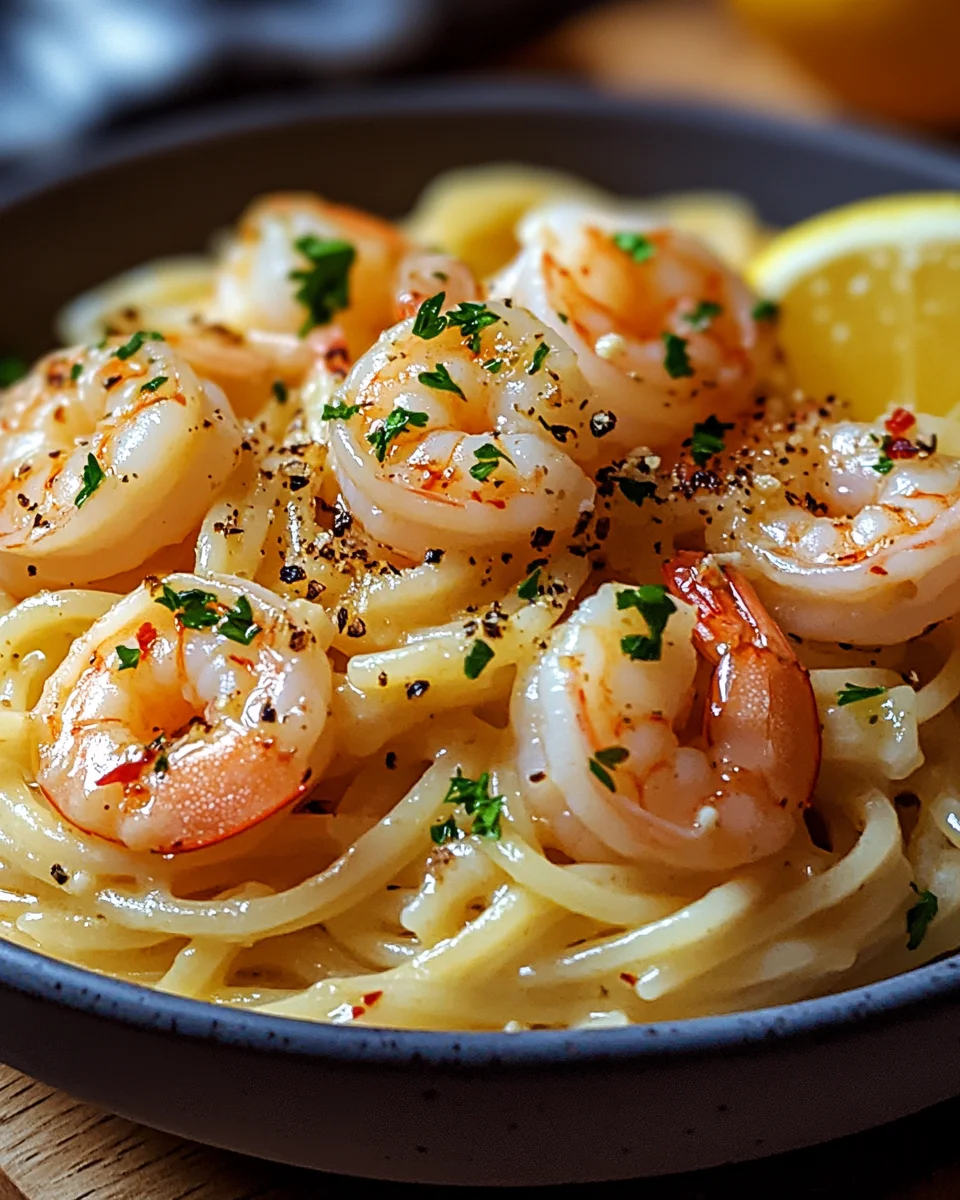 Knoblauch-Butter-Shrimp Pasta