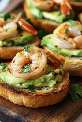 Knoblauch-Garnelen-Crostini mit Avocado