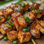 Knoblauch-Soja-Glasierte Tofu-Spie&szlig;e