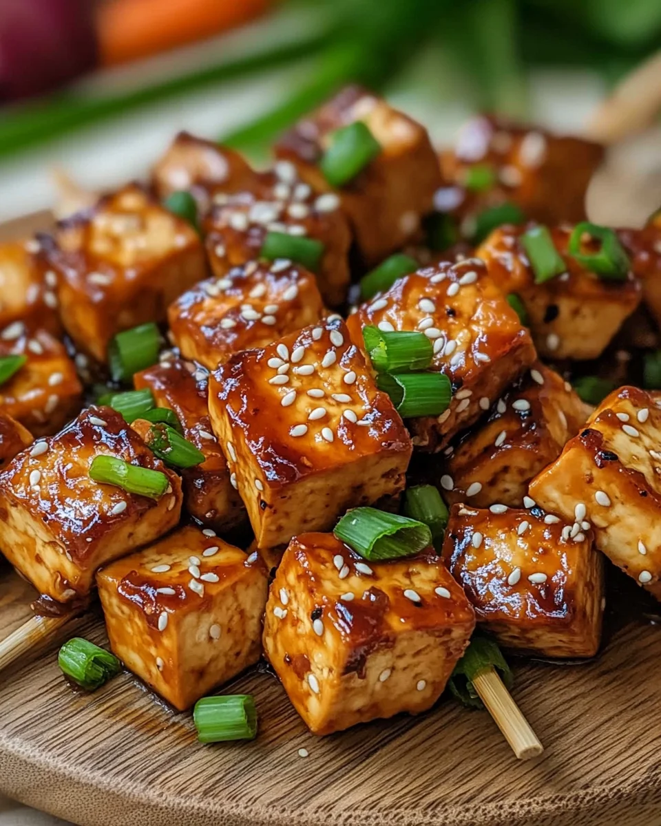 Knoblauch-Soja-Glasierte Tofu-Spie&szlig;e