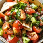 Libanesischer Tomaten Pita Salat