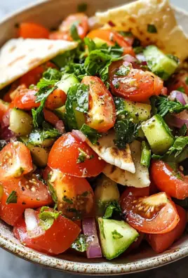 Libanesischer Tomaten Pita Salat