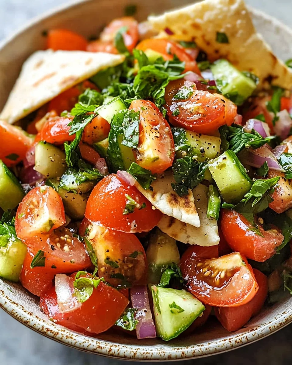Libanesischer Tomaten Pita Salat